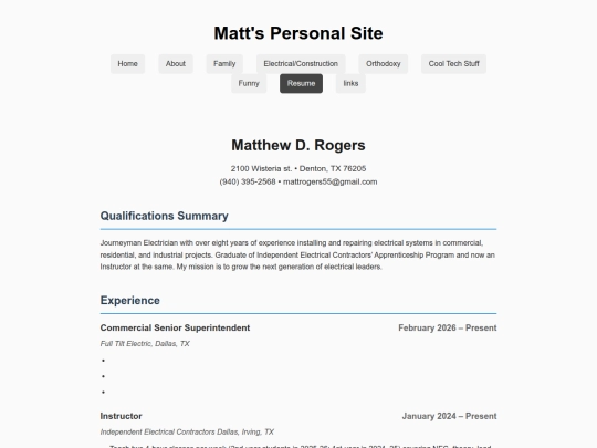 Resume screenshot