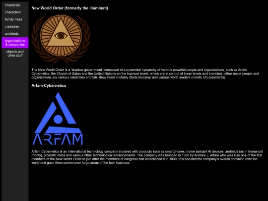 wiki/organizations screenshot