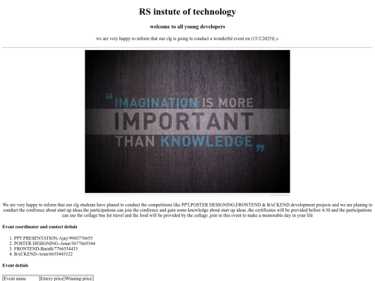 web page screenshot