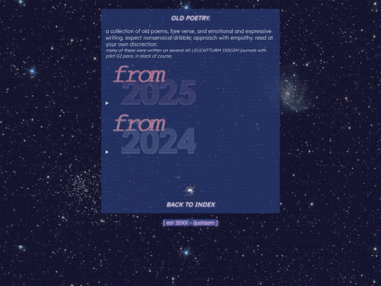 specifics/otherwriting/oldpoetry screenshot