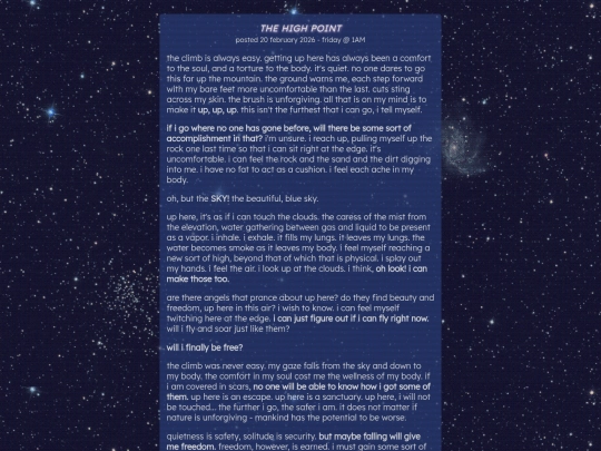 specifics/otherwriting/thehighpoint screenshot