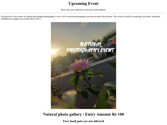 1 project/Event assignment screenshot