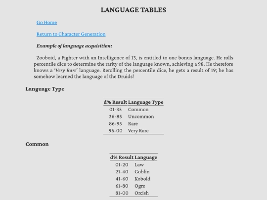 languages screenshot