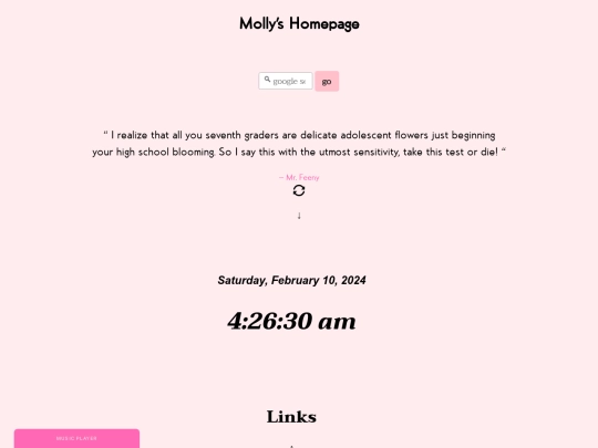 molly/homepage screenshot