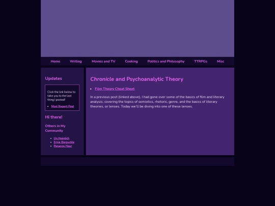 Movies and TV/chroniclepsychoanalytictheory screenshot