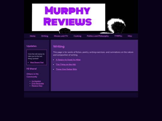 writing screenshot