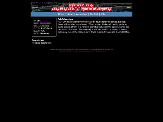 archive/RobloxAnomalyResearch/database/RAR-005 screenshot