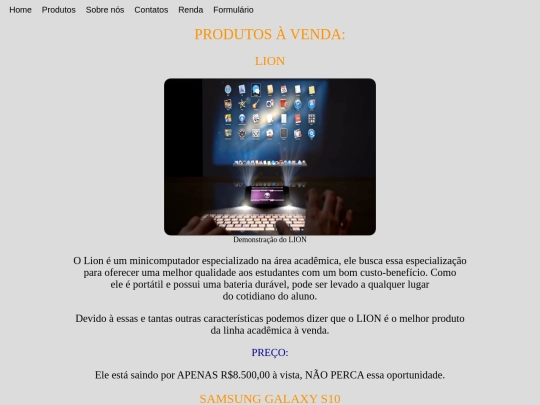produtos screenshot