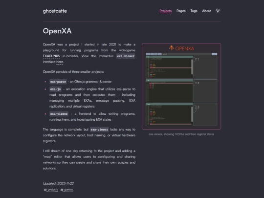 pages/openxa screenshot