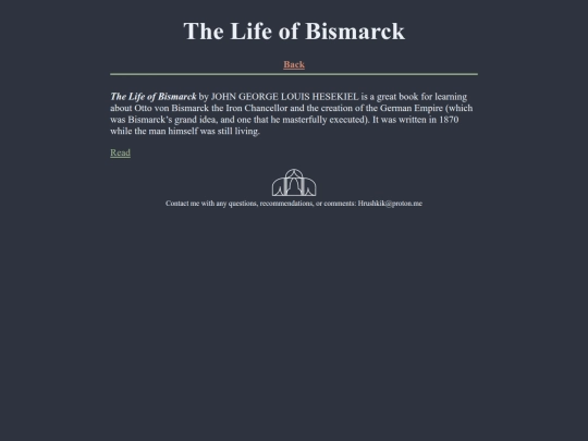 history/germany/life-of-bismarck screenshot