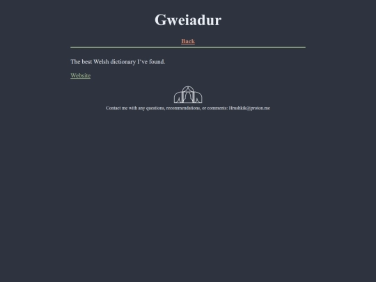 linguistics/welsh/gweiadur screenshot