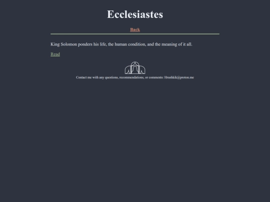 wisdom/ecclesiastes screenshot