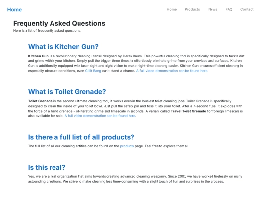 FAQ screenshot
