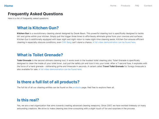 faq screenshot