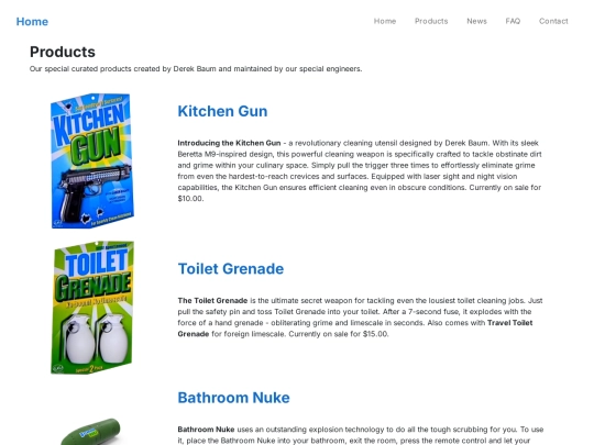 products screenshot