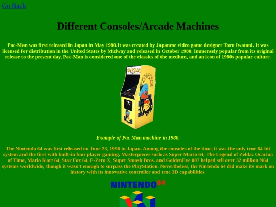 Consoles screenshot