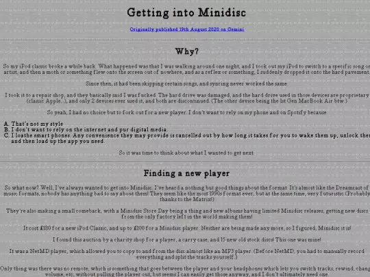 airticles/minidisc screenshot