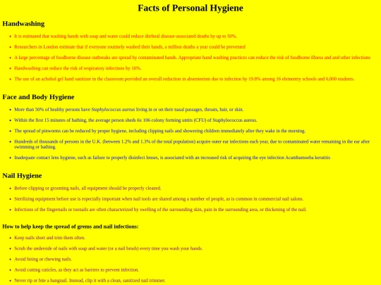 hygiene screenshot