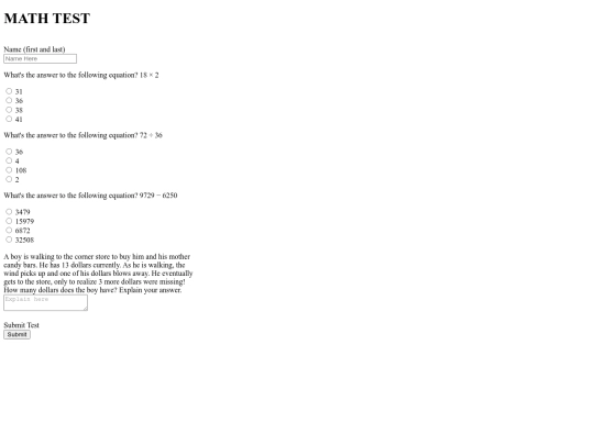 Brandi_Steele_Math_Test_Form_Assignment screenshot