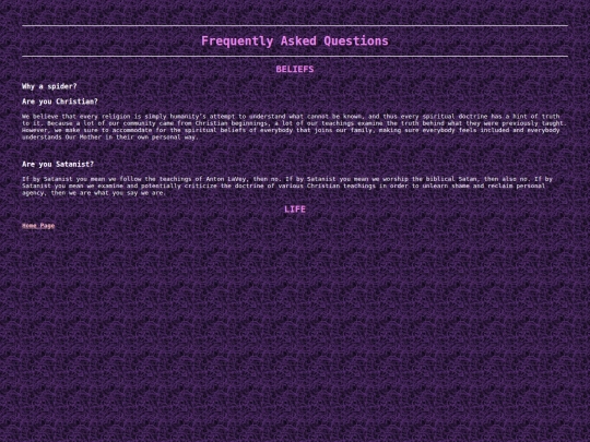 FAQs screenshot