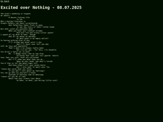 English/Excited over Nothing screenshot