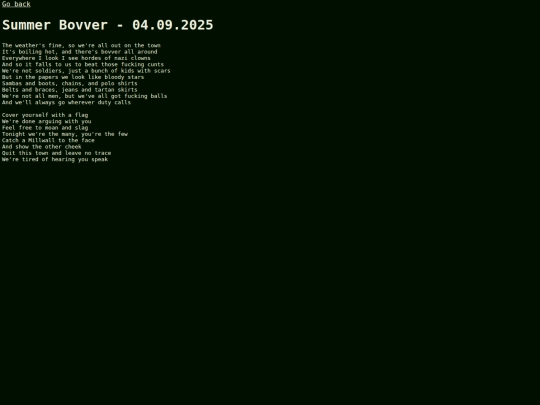 English/Summer Bovver screenshot
