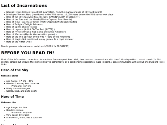 links screenshot