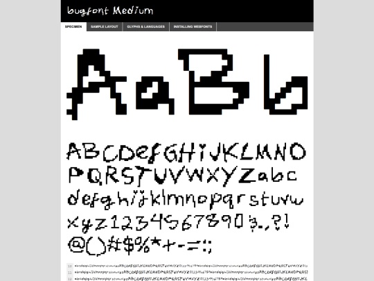 webfont/bugfont-demo screenshot