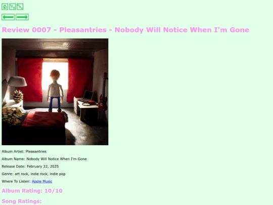 reviews/0001-0050/0007 - Pleasantries - Nobody Will Notice When I'm Gone/0007-Pleasantries-NobodyWillNoticeWhenImGone screenshot