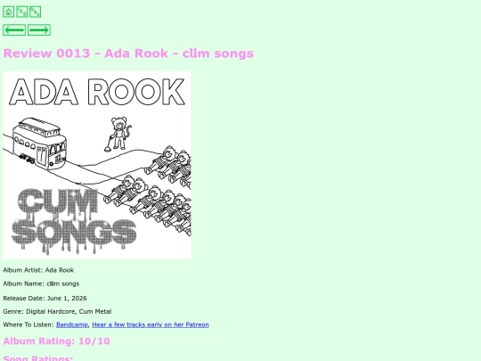reviews/0001-0050/0013 - Ada Rook - c𝖀m songs/0013-AdaRook-cmsongs screenshot
