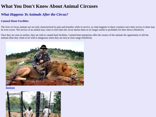 website/cannedhuntfacilities screenshot