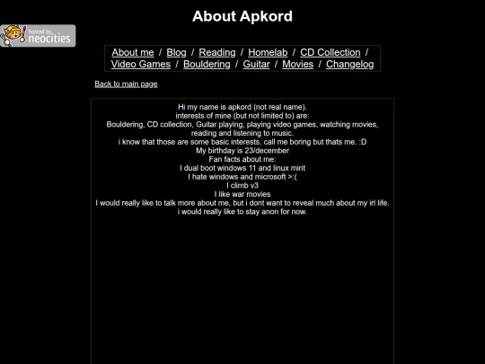 aboutme screenshot
