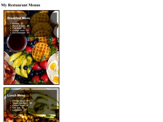 Restaurant Menu Assignment/index6 screenshot