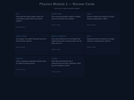 Review Cards Assignment screenshot