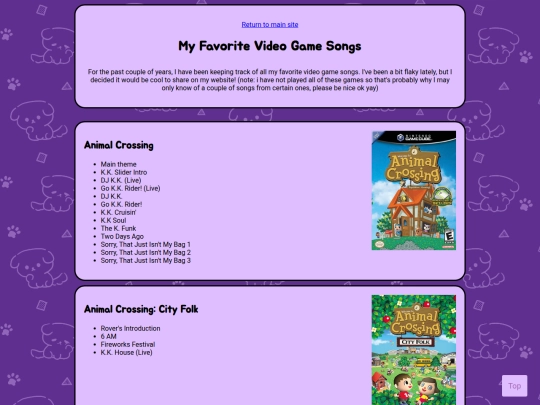 videogame-songs screenshot