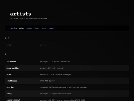 artists screenshot