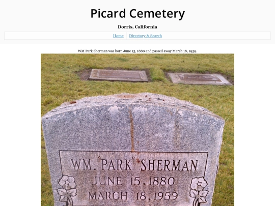 Obituaries/WMPark_Sherman_1880-06-15_1959-03-18_R2_DSC00144 screenshot