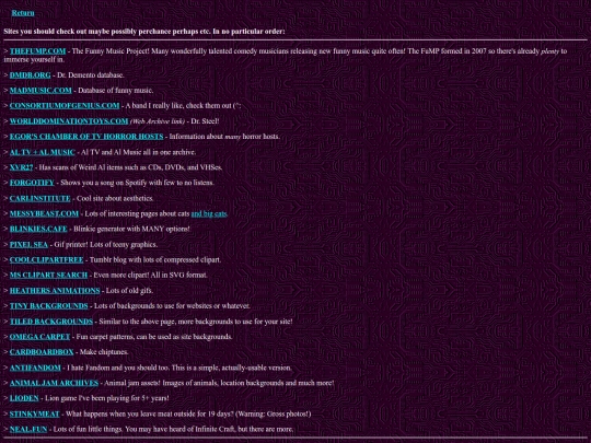 links screenshot