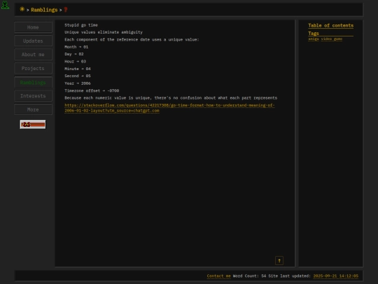 ramblings/stupidgotime screenshot