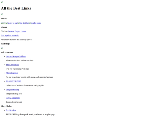 links screenshot