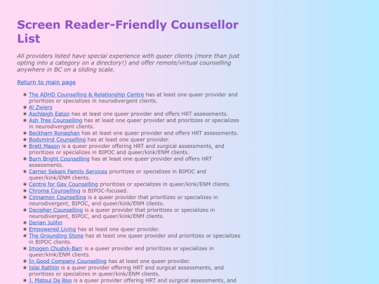 screen-reader-list screenshot