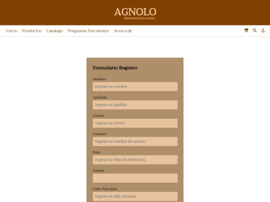 Proyecto Agnolo Carrito/html/Formulario screenshot