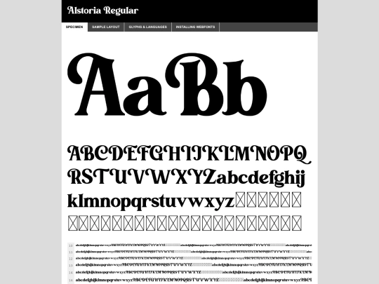 fonts/font/alstoria-demo screenshot