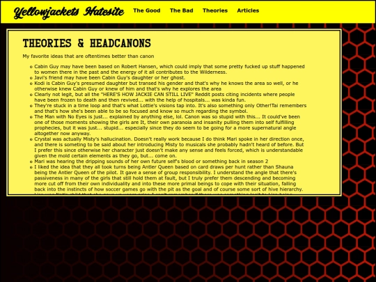 yellowjackets/theories screenshot