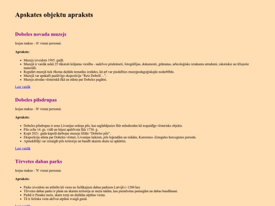 Apskates objekti screenshot