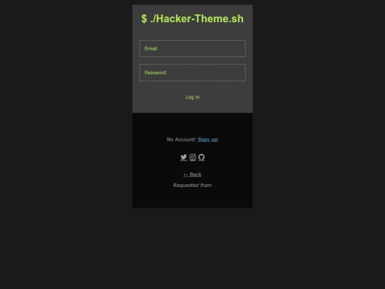 pages/hacker-theme-login screenshot
