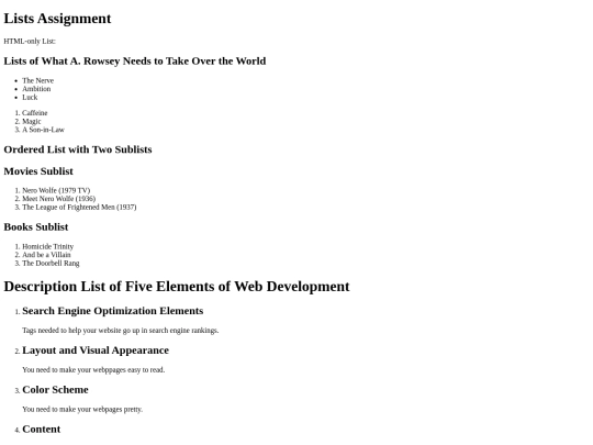 lists screenshot