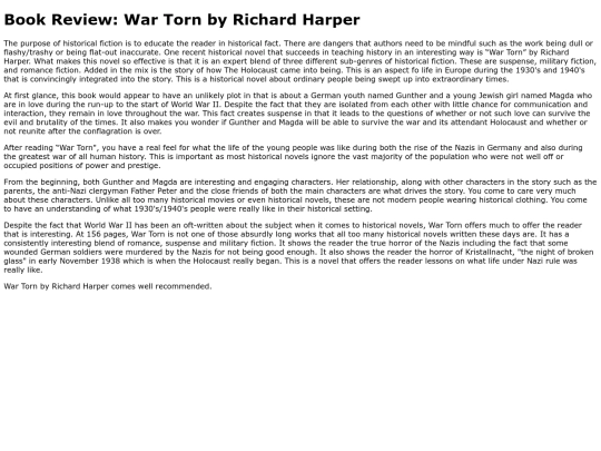 wartornbookreview screenshot