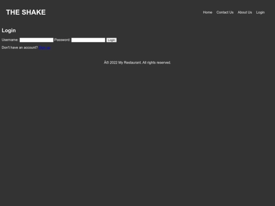 login screenshot