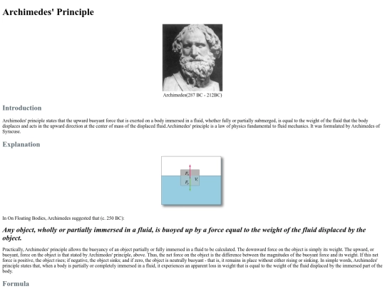 Archimedes Principle/Archimedes' Principle screenshot